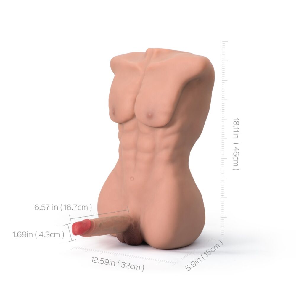 Atlas - 24.3LB Torso Male Sex Doll with Flexible Dildo