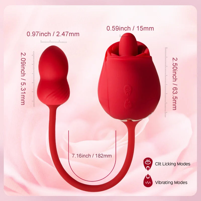 Fuchsia - Rose Clit Licking Stimulator & Vibrating Egg