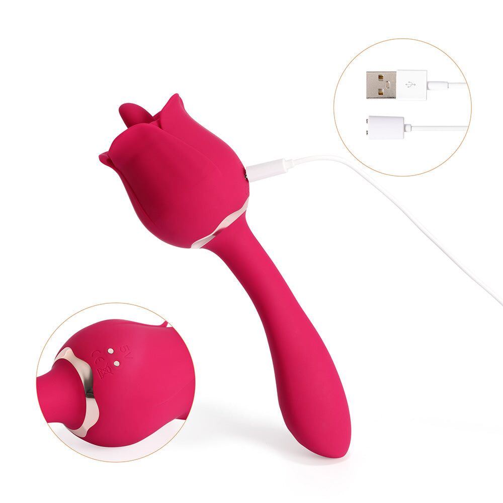 Rhea - The Rose Clit Licking Tongue Vibrator & G Spot Massager