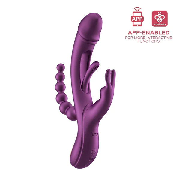 Trilux - App-Controlled Kinky Finger Rabbit Vibrator with Anal Beads