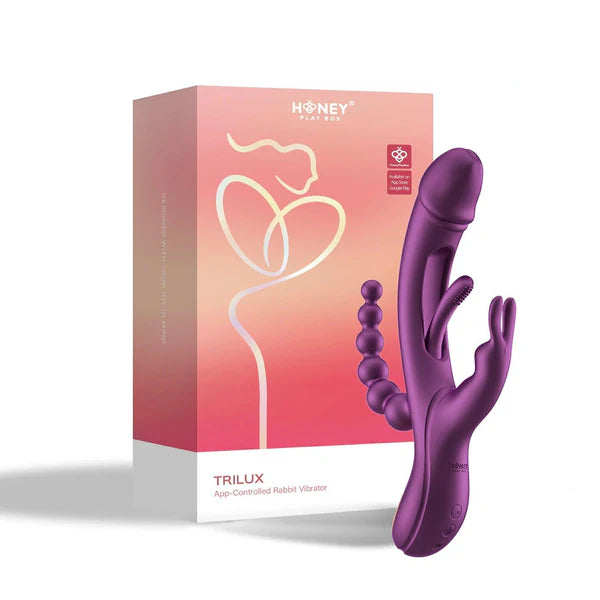 Trilux - App-Controlled Kinky Finger Rabbit Vibrator with Anal Beads