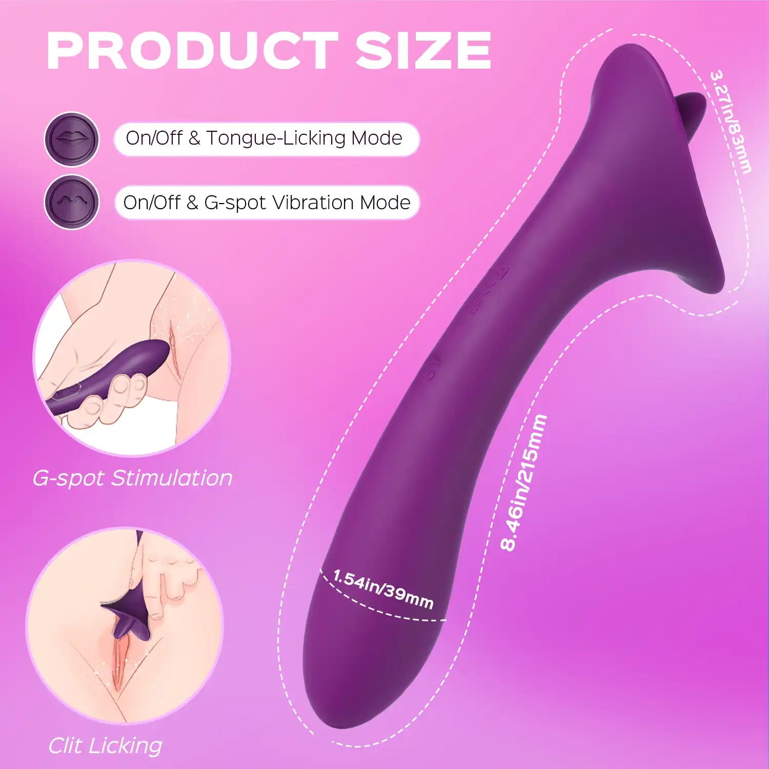 Adele - Clit Licking Tongue Vibrator with G Spot Stimulator