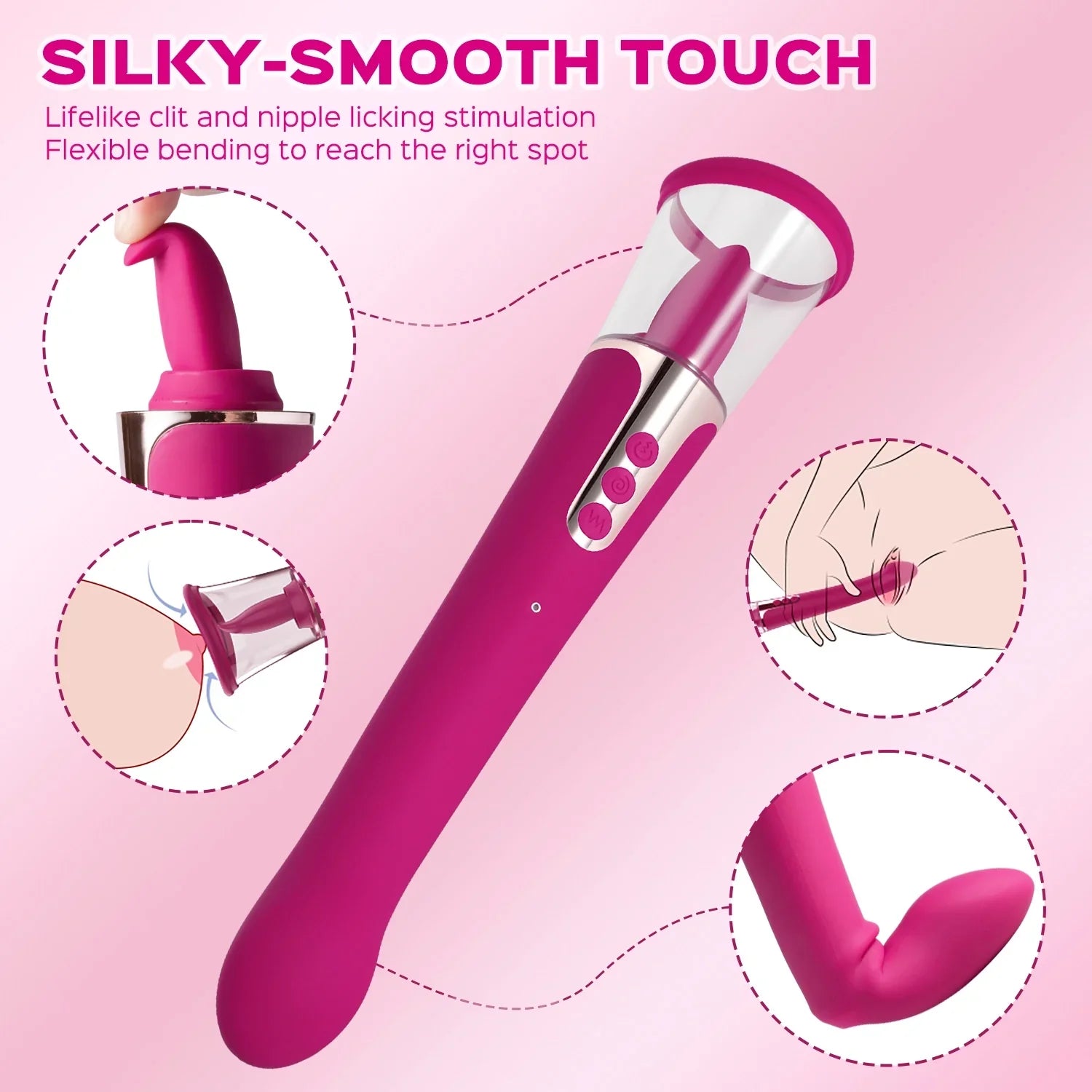 Jade - 3 in 1 Clit Licking Sucking G Spot Vibrator