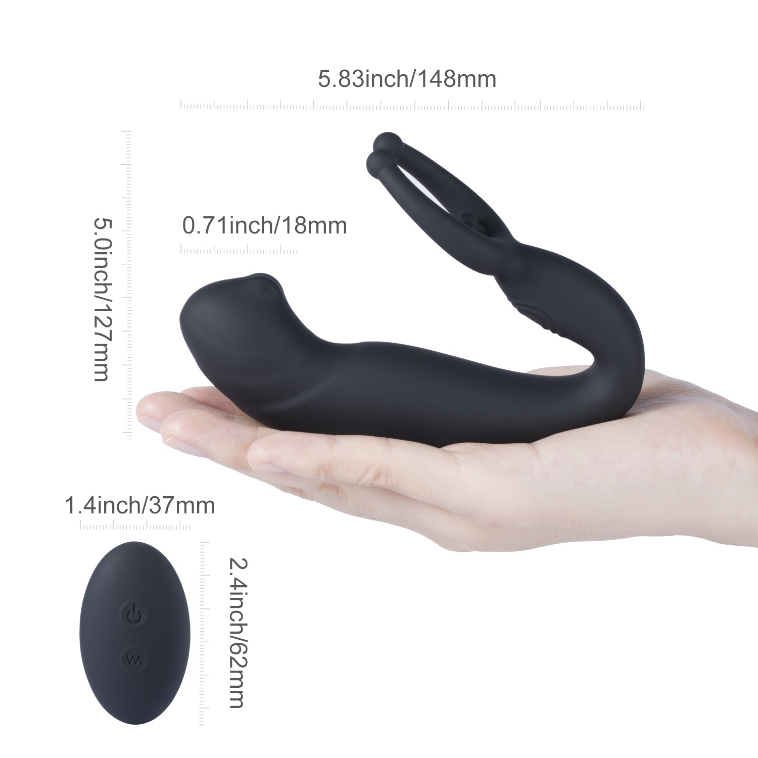 Demon - Vibrador anal y anillo vibratorio para el pene